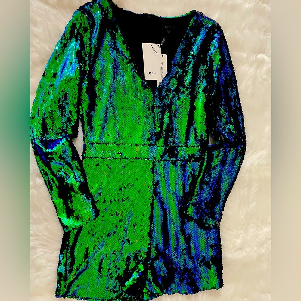 Sequin Romper for Women Sparkly One Piece Jumpsuit LongSleeve Disco Party Outfit